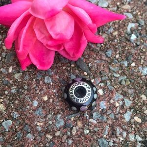 Pandora Retired Murano Glass Bead, Purple Bubbles